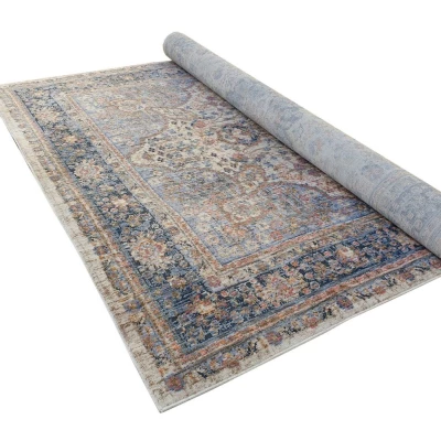 Stück Teppich 140x190 cm FRANCO mit Ornamenten - beige / blau