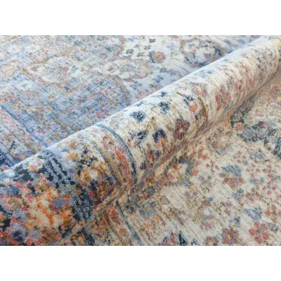 Stück Teppich 120x170 cm FRANCO mit Ornamenten - beige / blau