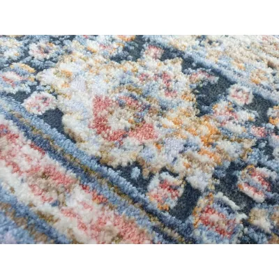 Stück Teppich 120x170 cm FRANCO mit Ornamenten - beige / blau