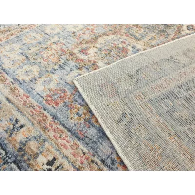 Stück Teppich 120x170 cm FRANCO mit Ornamenten - beige / blau