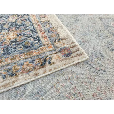 Stück Teppich 120x170 cm FRANCO mit Ornamenten - beige / blau