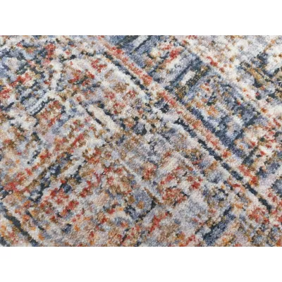 Ovaler Stückteppich 140x190 cm FRANCO - blau / beige