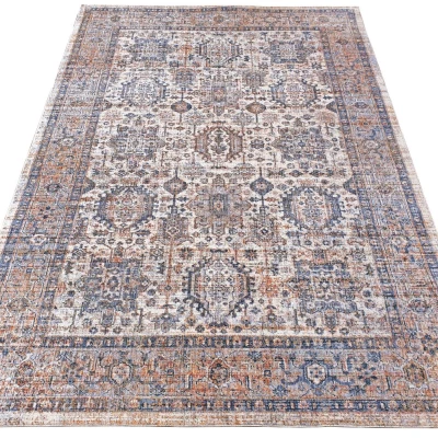 Stück Teppich 200x290 cm FRANCO mit Ornamenten - blau/beige