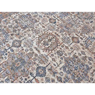 Stück Teppich 200x290 cm FRANCO mit Ornamenten - blau/beige