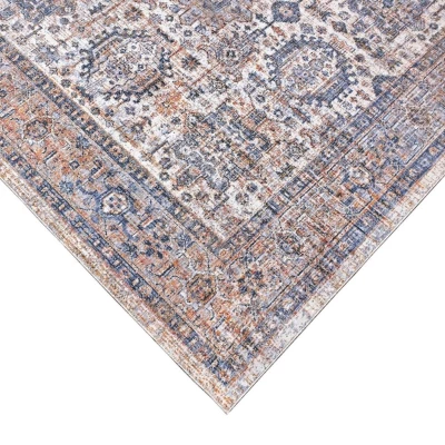 Stück Teppich 200x290 cm FRANCO mit Ornamenten - blau/beige
