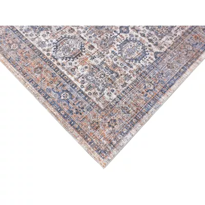Stück Teppich 200x290 cm FRANCO mit Ornamenten - blau/beige