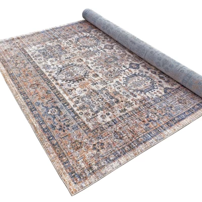 Stück Teppich 200x290 cm FRANCO mit Ornamenten - blau/beige