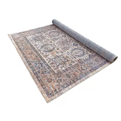 Stück Teppich 200x290 cm FRANCO mit Ornamenten - blau/beige