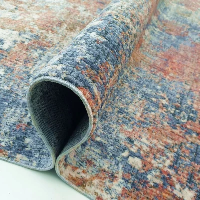 Stück Teppich 200x290 cm FRANCO - blau / orange