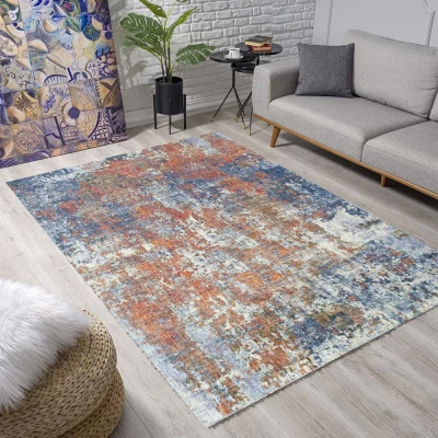 Stück Teppich 160x220 cm FRANCO - blau / orange