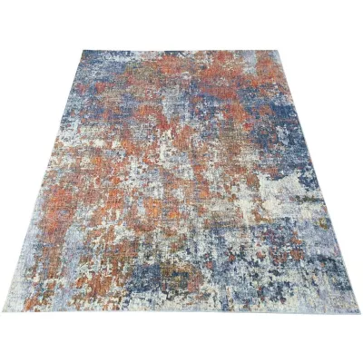 Stück Teppich 160x220 cm FRANCO - blau / orange
