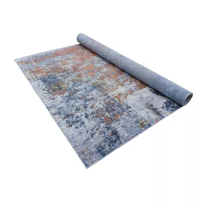 Stück Teppich 160x220 cm FRANCO - blau / orange
