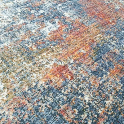 Stück Teppich 140x190 cm FRANCO - blau / orange