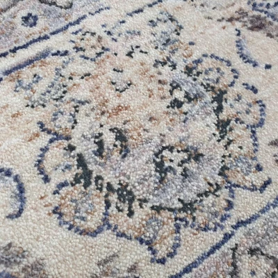 Ovaler Stückteppich 160x220 cm FRANCO - beige / blau