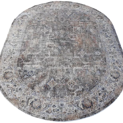 Ovaler Stückteppich 140x190 cm FRANCO - beige / blau