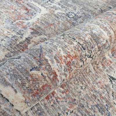 Ovaler Stückteppich 140x190 cm FRANCO - beige / blau