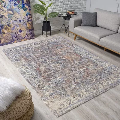 Stück Teppich 120x170 cm FRANCO - beige / blau