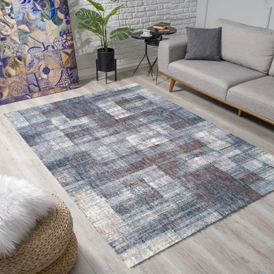 Stück Teppich 120x170 cm FRANCO - blau / weiß