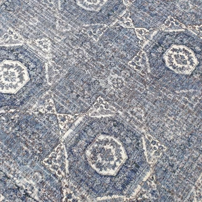 Stück Teppich 140x190 cm FRANCO mit Ornamenten - blau/weiß