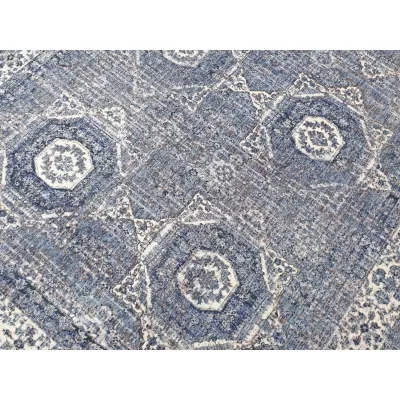 Stück Teppich 140x190 cm FRANCO mit Ornamenten - blau/weiß