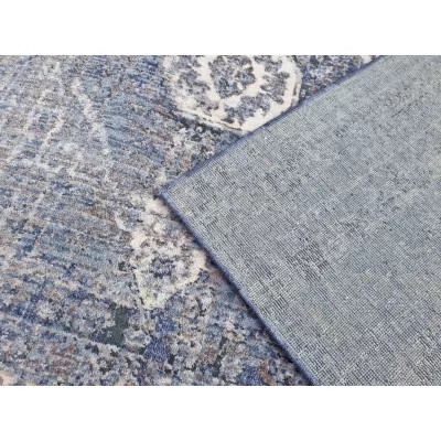 Stück Teppich 120x170 cm FRANCO mit Ornamenten - blau/weiß