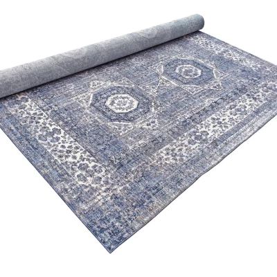 Stück Teppich 120x170 cm FRANCO mit Ornamenten - blau/weiß
