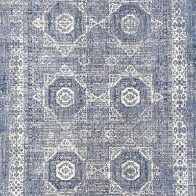 Stück Teppich 120x170 cm FRANCO mit Ornamenten - blau/weiß