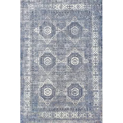 Stück Teppich 120x170 cm FRANCO mit Ornamenten - blau/weiß