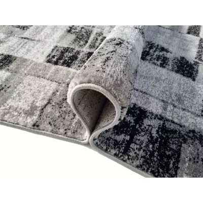 Stück Teppich 200x290 cm DEMIAN mit Patchworkmuster - grau/weiß