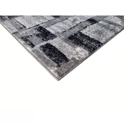 Stück Teppich 200x290 cm DEMIAN mit Patchworkmuster - grau/weiß
