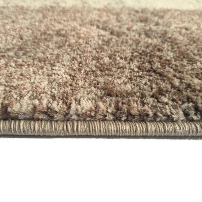 Stück Teppich 80x150 cm DEMIAN mit Patchworkmuster - braun / beige