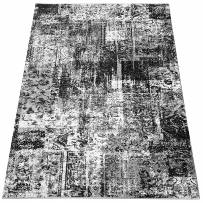 Teppich 140x190 cm DEMIAN - grau/weiß