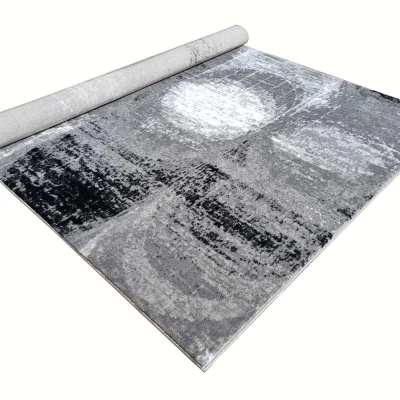 Abstrakter Stückteppich 200x290 cm DEMIAN - grau / weiß / schwarz
