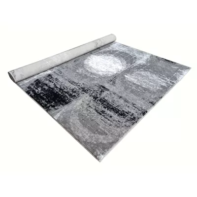 Abstrakter Stückteppich 200x290 cm DEMIAN - grau / weiß / schwarz