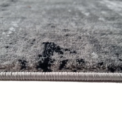 Abstrakter Stückteppich 200x290 cm DEMIAN - grau / weiß / schwarz