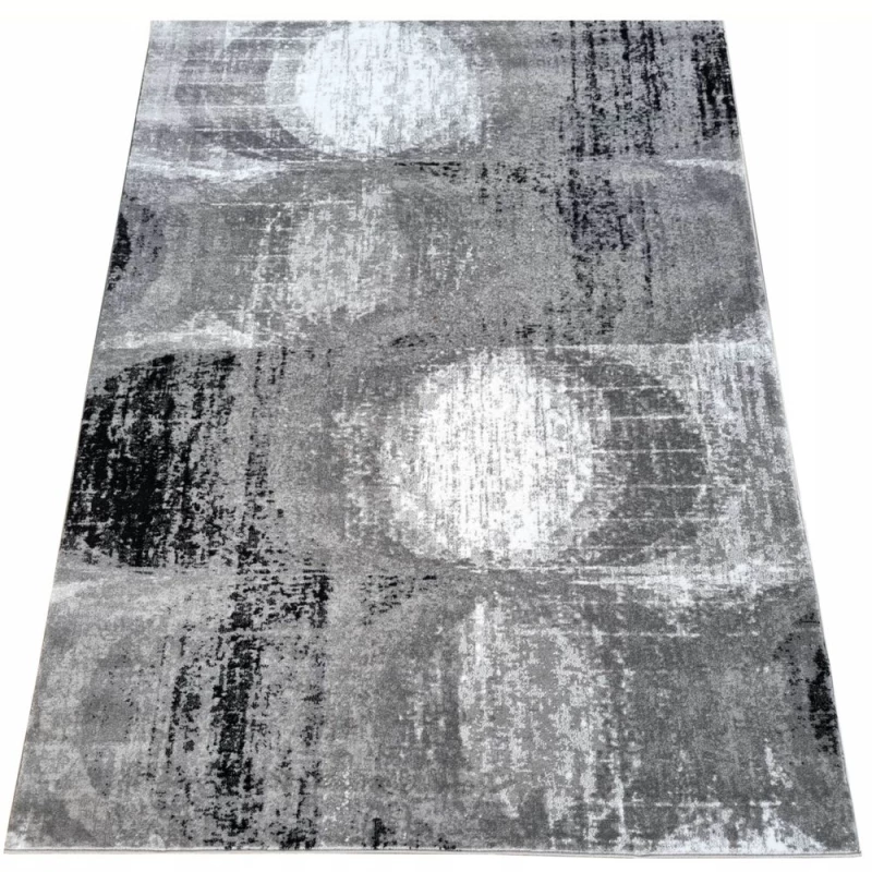 Abstrakter Stückteppich 200x290 cm DEMIAN - grau / weiß / schwarz