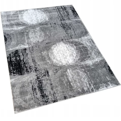 Abstrakter Stückteppich 200x290 cm DEMIAN - grau / weiß / schwarz