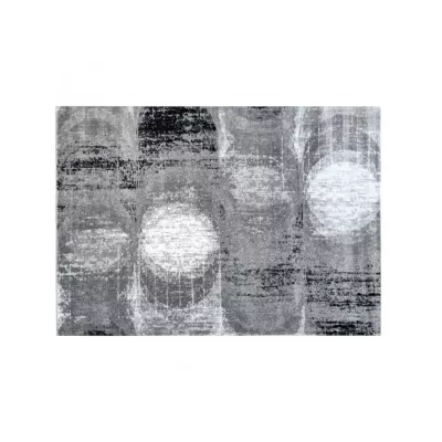 Abstrakter Stückteppich 200x290 cm DEMIAN - grau / weiß / schwarz