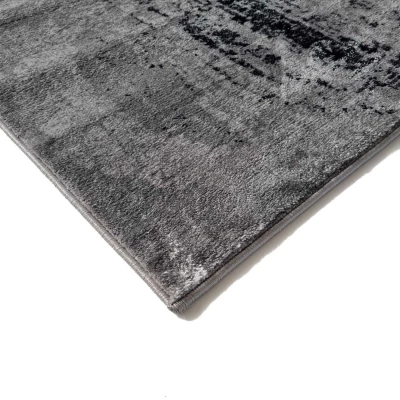 Abstrakter Stückteppich 160x220 cm DEMIAN - grau / weiß / schwarz