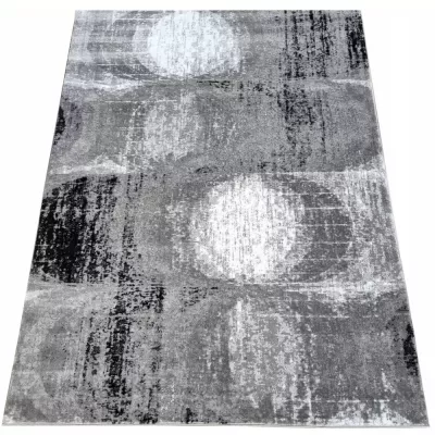 Abstrakter Stückteppich 160x220 cm DEMIAN - grau / weiß / schwarz