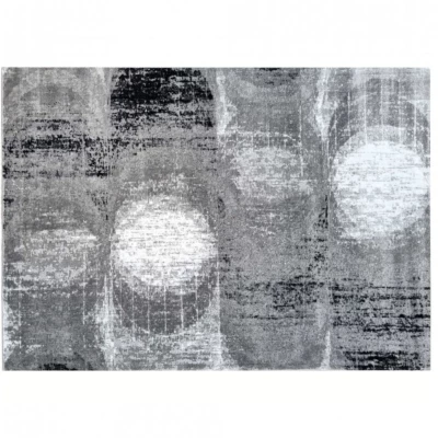 Abstrakter Stückteppich 160x220 cm DEMIAN - grau / weiß / schwarz