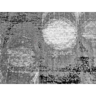 Abstrakter Stückteppich 150x300 cm DEMIAN - grau / weiß / schwarz