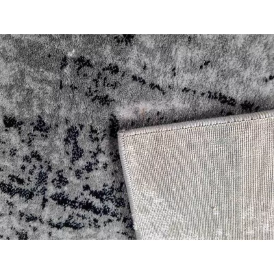 Abstrakter Stückteppich 150x300 cm DEMIAN - grau / weiß / schwarz