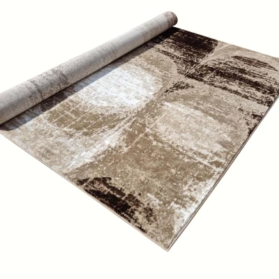 Abstrakter Stückteppich 200x290 cm DEMIAN - braun / weiß / schwarz
