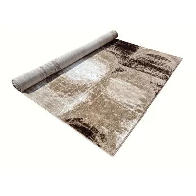 Abstrakter Stückteppich 200x290 cm DEMIAN - braun / weiß / schwarz
