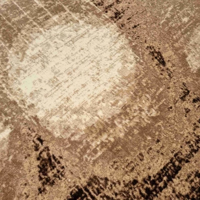 Abstrakter Stückteppich 200x290 cm DEMIAN - braun / weiß / schwarz