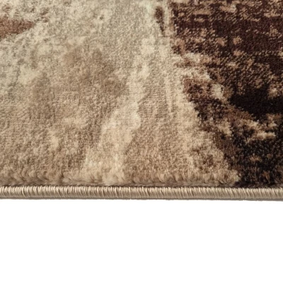 Abstrakter Stückteppich 200x290 cm DEMIAN - braun / weiß / schwarz