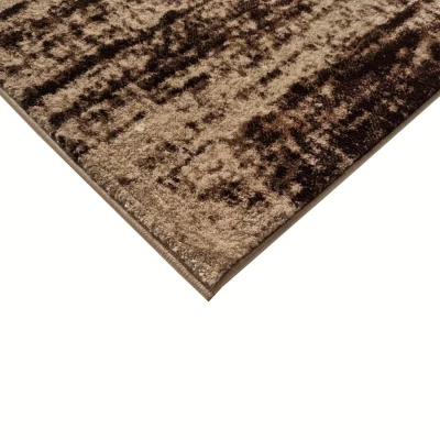 Abstrakter Stückteppich 200x290 cm DEMIAN - braun / weiß / schwarz