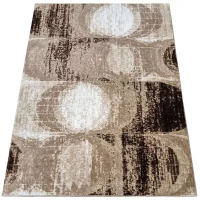 Abstrakter Stückteppich 200x290 cm DEMIAN - braun / weiß / schwarz
