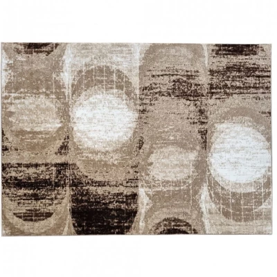 Abstrakter Stückteppich 200x290 cm DEMIAN - braun / weiß / schwarz